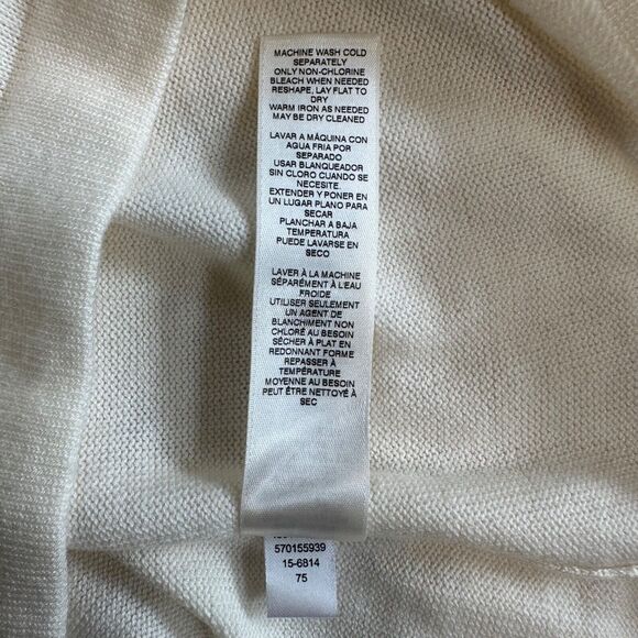 White House Black Market Womens Cream Cutout Sweater Size M - Picture 4 of 9